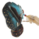 Southwestern Indian Dreamcatcher Feather And Beads With Flying Eagle Figurine