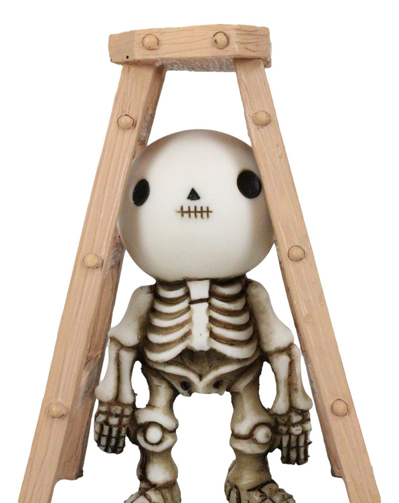 Unfortunate Lucky The Skeleton Pinched And Stuck Under A Ladder Figurine 4"H