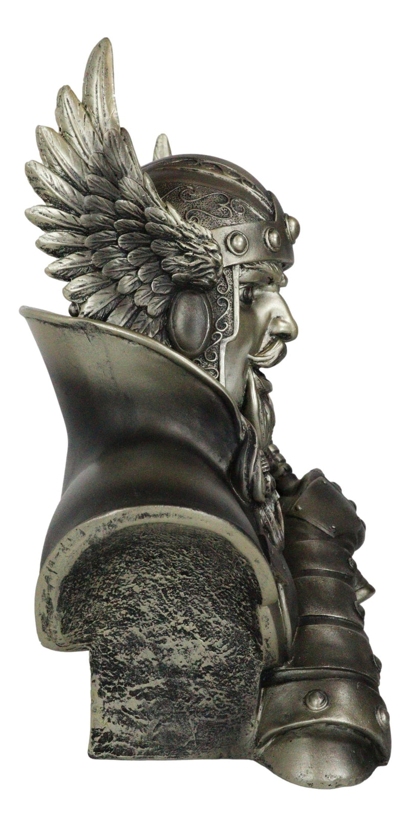 Ebros Large Norse God Thor Steel Finish Bust Statue Thunder Hammer