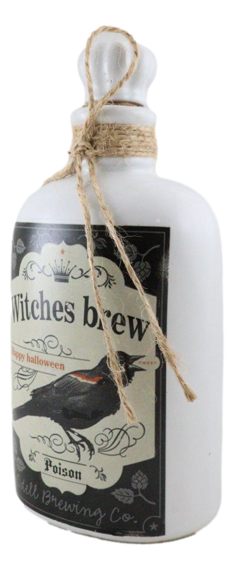 Ebros 5.5"H Ceramic Mad Doctor Small Container w/ Cork Lid (Witches Brew Raven) - Ebros Gift