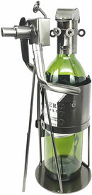 Professional Photographer With Camera On Tripod Stand Steel Metal Wine Holder