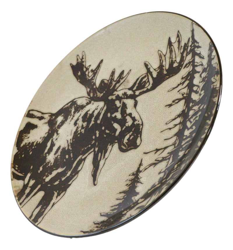 Pack Of 2 Rustic Western Emperor Elk Stag Moose Deer Salad Appetizer Plates