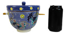 Purple Floral Sky Ramen Bowl With Tempura Divider Condiment Lid Chopsticks Set
