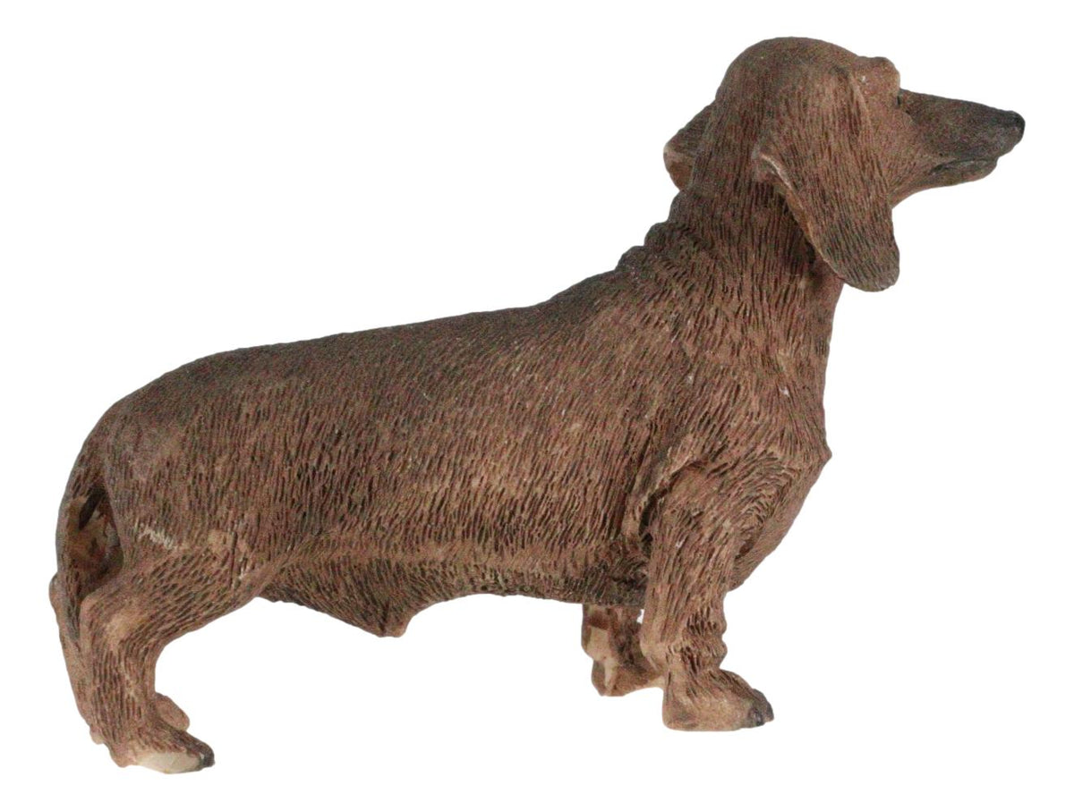 Adorable Lifelike Pet Pal Chocolate Dachshund Sausage Dog Miniature Figurine - Ebros Gift