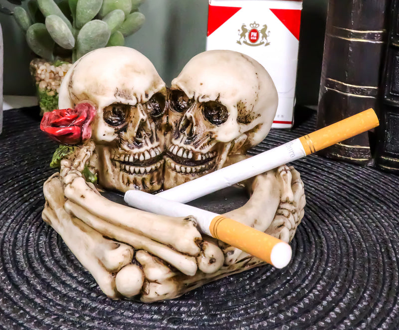 Love Never Dies Skeleton Ashtray Resin Figurine 4.5"L Day Of The Dead Figurine