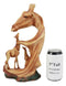Ebros Safari Giraffe Bust Statue 12"Tall Faux Wood Resin Giraffe Family in Wilfdlife Savanna Scene Figurine