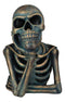 Eerie Daydreaming Thinker Skull Skeleton Bust with LED Night Light Ribs Figurine