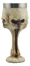 Ebros Day of The Dead Bone Ossuary Distorted Shrieking Ghost Skulls Wine Goblet 7oz