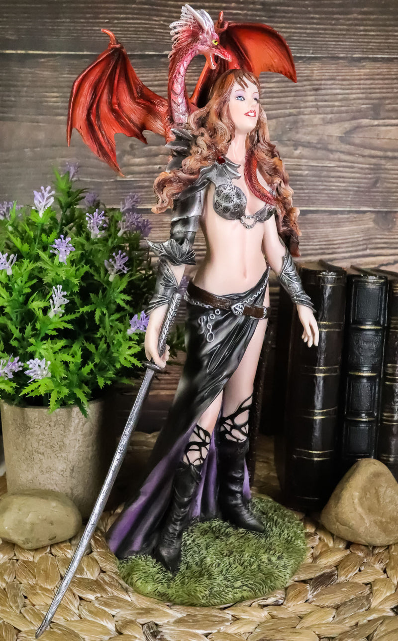 Furionchires Red Haired Witch Warrior With Juvenile Dragon Statue Nene Thomas