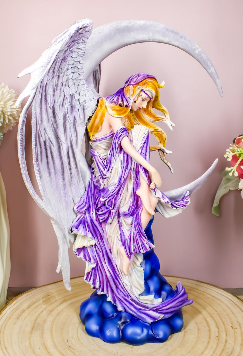 Ebros Large Celestial Crescent Moon Dreamer Fairy Statue 12"H Nene Thomas Figurine