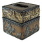 Rustic Western Wild Horses With Floral Gold Patterns Tissue Box Cover Figurine