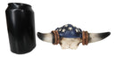Western Rustic Patriotic USA Flag Steer Bull Cow Skull Decorative Trinket Box