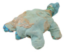 Marine Sea Turtle Hand Crafted Paper Mache In Colorful Sari Fabric Figurine