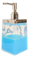 Nautical Marine Blue Dolphins 5 Piece Chic Bathroom Vanity Accessories Gift Set