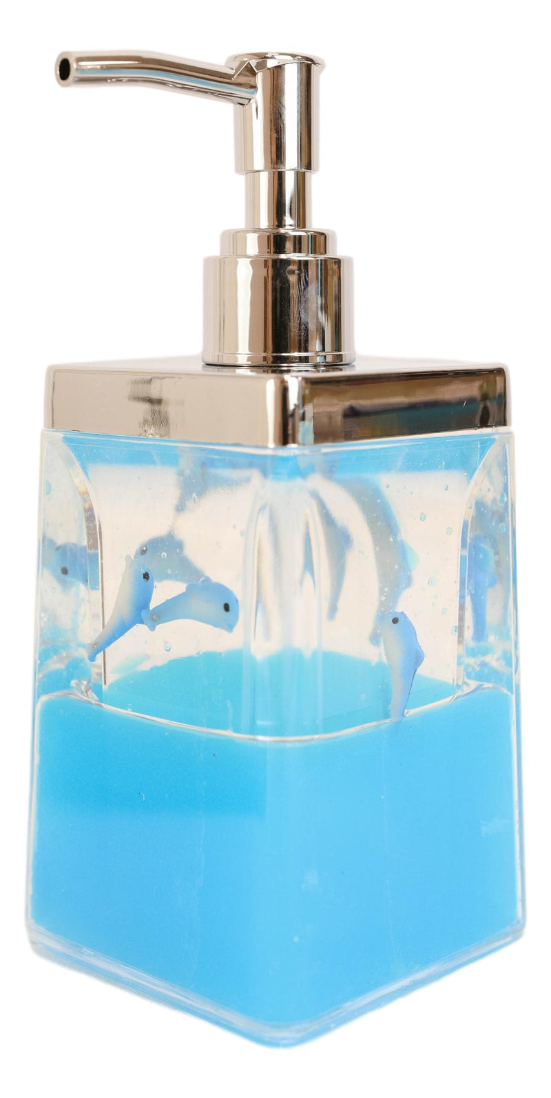 Nautical Marine Blue Dolphins 5 Piece Chic Bathroom Vanity Accessories Gift Set