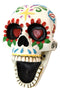 Ebros Day of The Dead White Floral Sugar Skull Wall Mounted Bottle Opener