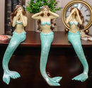 Ebros See Hear Speak No Evil Mermaid Sirens Shelf Sitter Figurines 9.25" Tall
