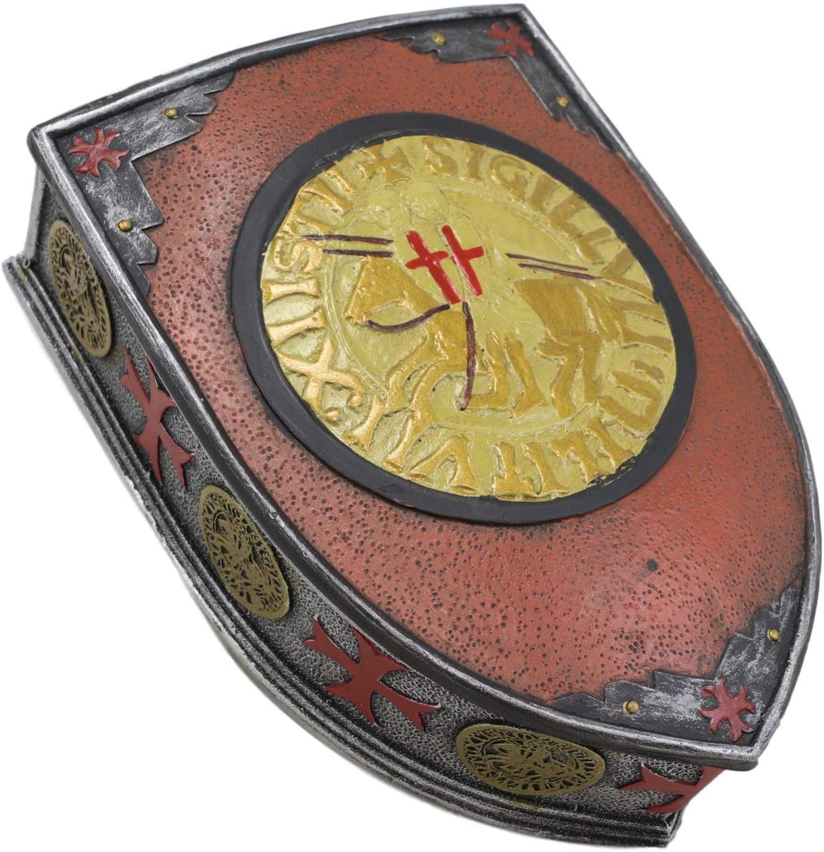 Ebros Medieval Coat of Arms Crusader Shield Crest Decorative Trinket Box 6" Long
