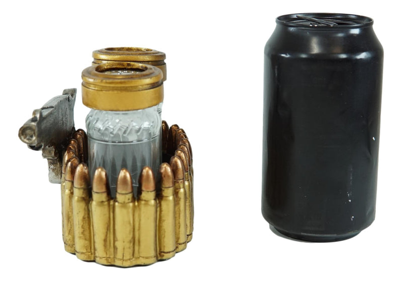 Western Cowboy Revolver Pistol With Ammo Bullets Salt And Pepper Shaker Set