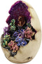 Ebros Geode Dragon Egg LED Light Display Stand with 12 Baby Dragons Figurine Set