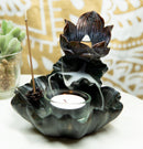 Ebros Feng Shui Zen Lotus Flower Incense Cone & Stick Burner Candle Holder Figurine