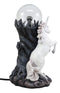 Ebros Majestic Power Rearing White Unicorn Electrostatic Plasma Ball Lamp Statue