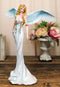 Heavenly Blonde Haired Angel With Spring Floral Blossoms Vine Decorative Statue
