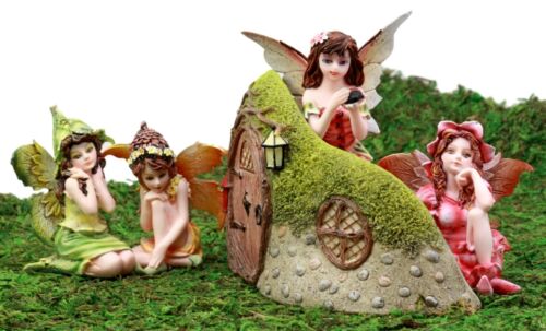 Ebros Gift Enchanted Fairy Garden Miniatures Starter Kit Cottage House with Mini Fairy Figurines Do It Yourself Ideas for Your Home (Withered Tree Hill House Kit)
