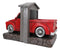 Old Fashioned Vintage Red Pickup Truck In Workshop Decorative Bookends Pair