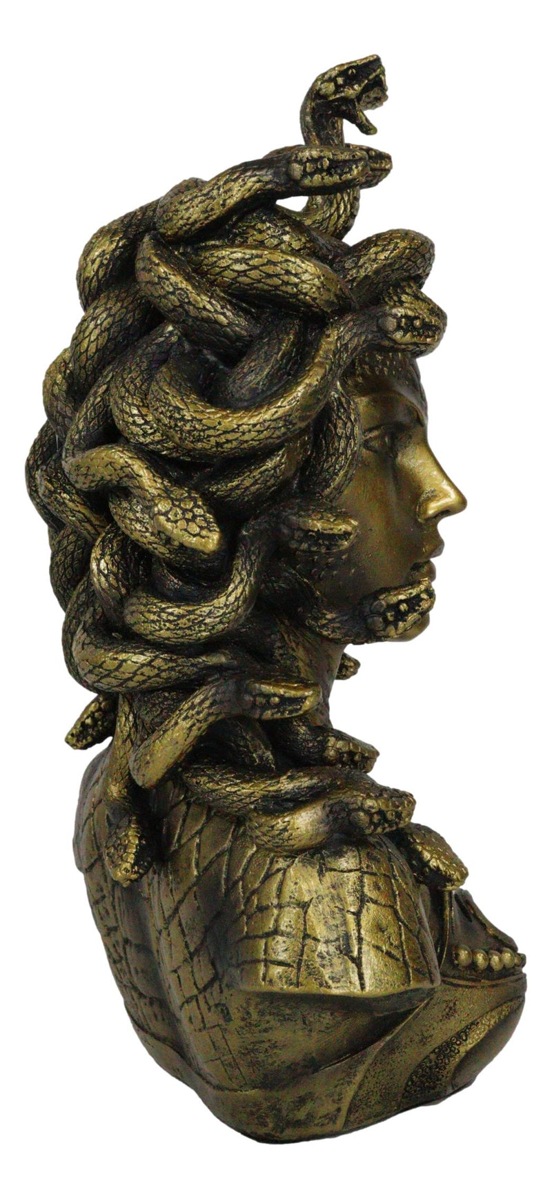 Greek Mythology Gorgon Sisters Goddess Medusa With Wild Snakes Hair Bust Statue