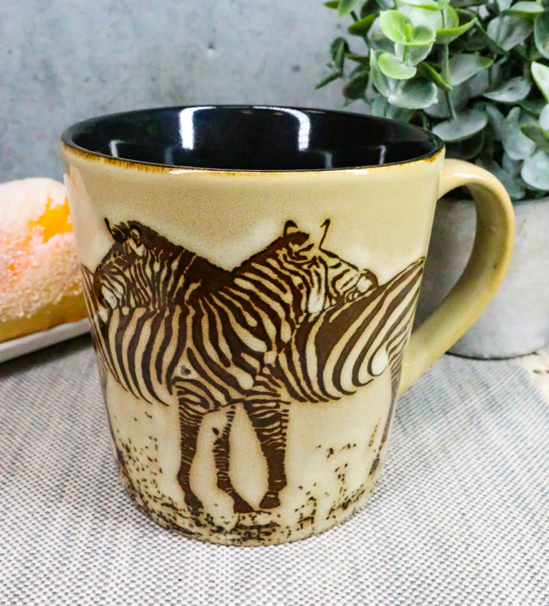 Ebros Romance In The Savanna Hugging Zebra Horse Couple Drinking  Ceramic Mug