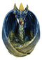 Blue Wise Dragon Guarding LED Light Crystals Smoky Backflow Cone Incense Burner