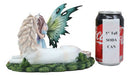 Beautiful Fae Goddess Fairy Princess With Rare Unicorn Friend Statue Magic Decor