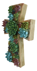 Southwestern Colorful 3D Cactus Blossoms Succulent Flowers Wall Cross Art 12'H