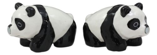 Ceramic Kissing Giant Panda Bears Salt And Pepper Shakers Holder Figurine Set