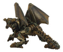Ebros Crouching Steampunk Robotic Dragon Statue 10"L Mechanical Cyborg Dragon Beast