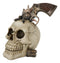 Wild West Cowboy Western Outlaw Skull With Pistol Gun And Ammo Bullets Figurine