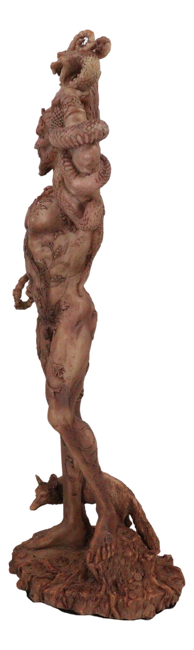 Celtic God Cernunnos Horned God Herne The Hunter Holding Serpent Figurine 9.5"H