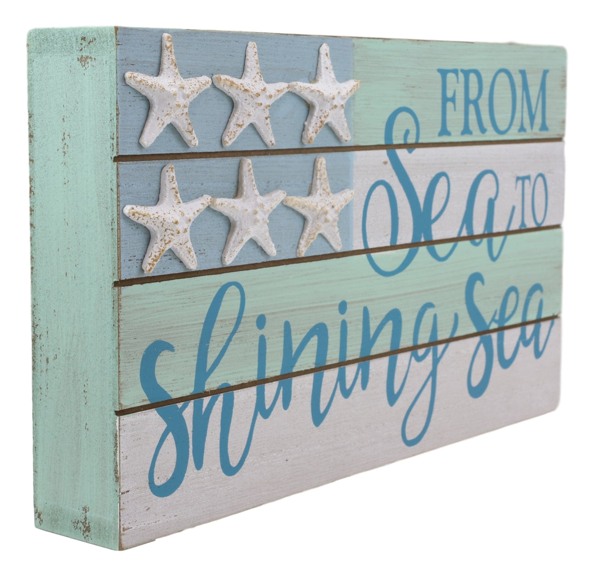 Ebros Nautical From Sea To Shining Sea Wall Decor Starfish Stars And Stripes Flag