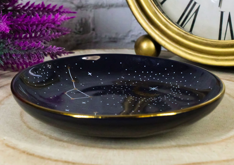 Purple Star Astrology Constellation Zodiac Moon And Stars Trinket Jewelry Dish