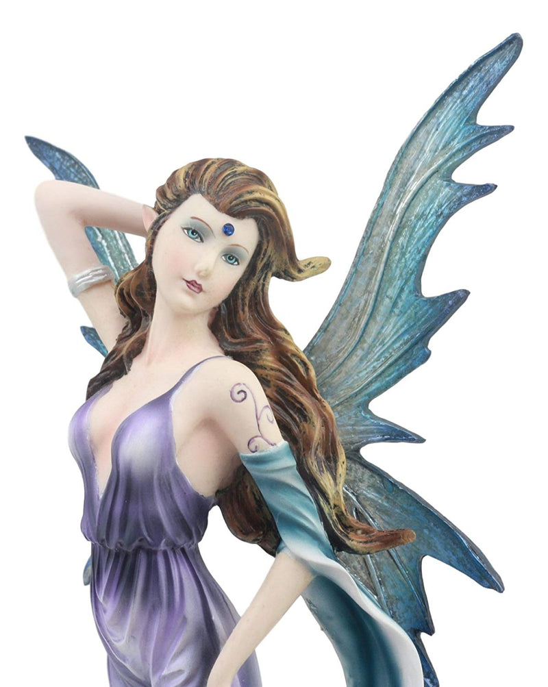 Ebros Large Celestial Tao Wind Elemental Fairy Statue 11"H Decorative Mythical Fantasy Fairy Fae Figurine Collectible