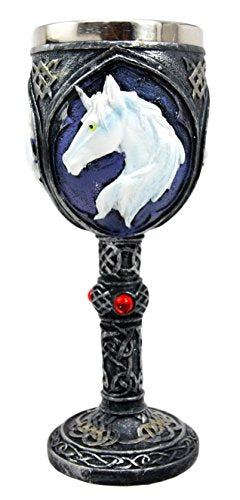 Ebros Gift Vial Of Everlasting Life Rare Unicorn Wine Drink Goblet Chalice Cup 7.5"H - Ebros Gift
