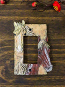Rustic Western Chestnut Palomino Horses Single Gang Rocker Switch Cover Set Of 2