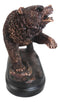 Wall Street Stock Market Bear Attacking With Paw Bronze Electroplated Figurine