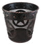 Rustic Western Lone Stars With Braided Metal Rope Trim Wire Waste Basket Bin