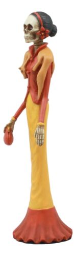 Gothic Day Of The Dead Lady Diva Skeleton With Fox Danza De Dama Figurine 8.25"H