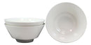 Contemporary Large White Porcelain Trapezoid Round Bowls 44oz 8.5"Dia Set Of 6