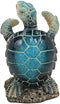 Ebros Nautical Blue Sea Turtle Wine Bottle Holder Caddy Figurine 7.5" High