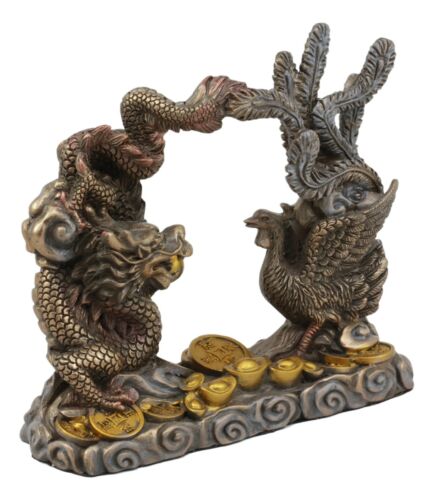 Feng Shui Yin Yang Marriage Harmony Heaven Celestial Dragon And Phoenix Figurine