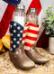 Ebros Patriotic Stars & Stripes American Flag Boots Salt and Pepper Shaker Set